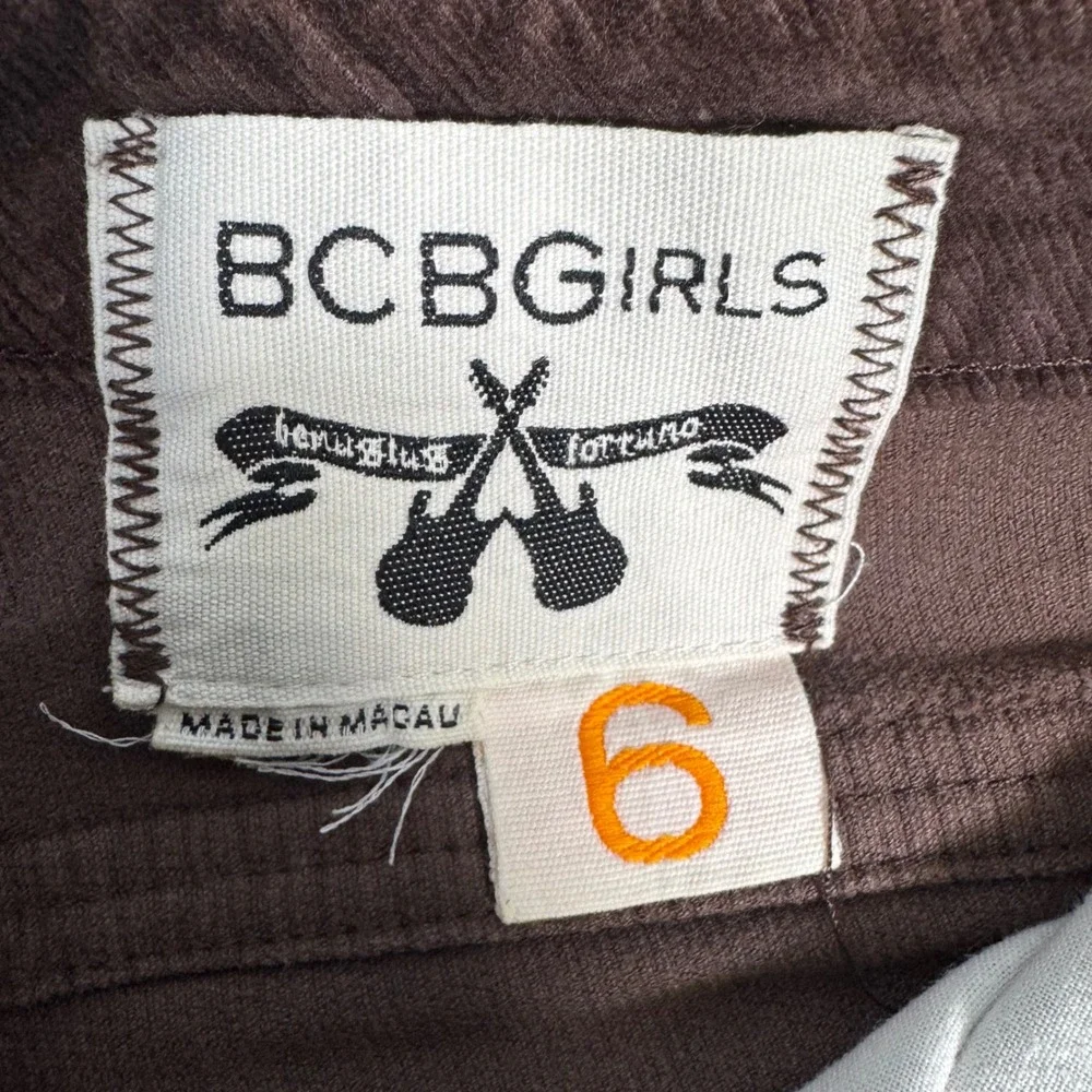 BCBGirls Corduroy Shorts Womens 6 Brown Wide Leg Y2K Skater Gorpcore 2000s
